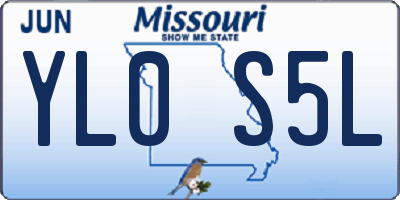 MO license plate YL0S5L