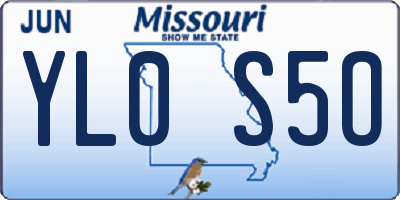 MO license plate YL0S5O
