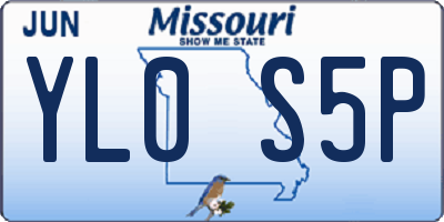 MO license plate YL0S5P