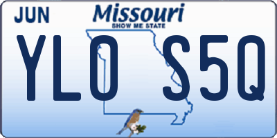 MO license plate YL0S5Q