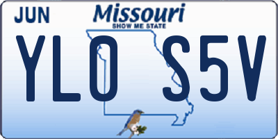 MO license plate YL0S5V