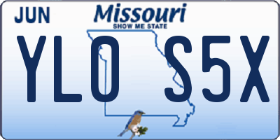 MO license plate YL0S5X