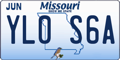 MO license plate YL0S6A
