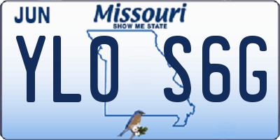 MO license plate YL0S6G