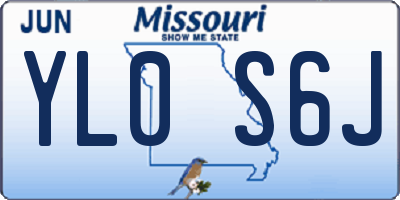 MO license plate YL0S6J