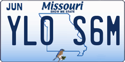 MO license plate YL0S6M