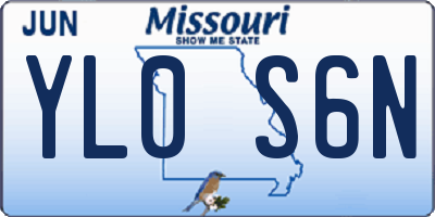 MO license plate YL0S6N