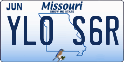 MO license plate YL0S6R