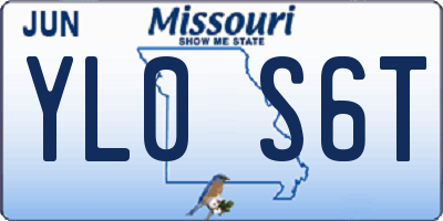 MO license plate YL0S6T