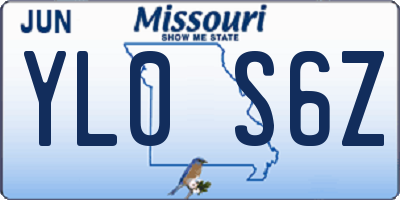 MO license plate YL0S6Z