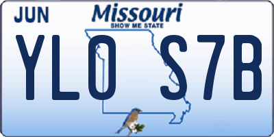 MO license plate YL0S7B