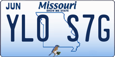 MO license plate YL0S7G