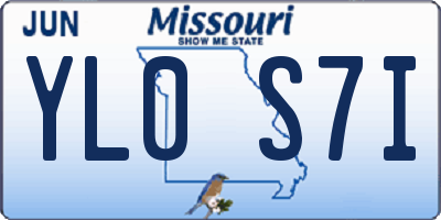 MO license plate YL0S7I