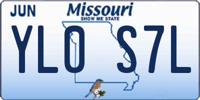 MO license plate YL0S7L