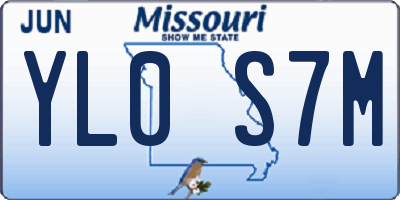 MO license plate YL0S7M