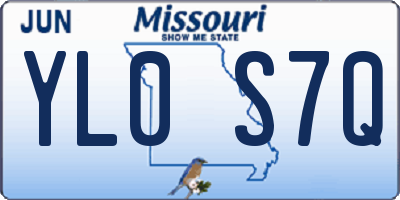 MO license plate YL0S7Q