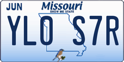 MO license plate YL0S7R