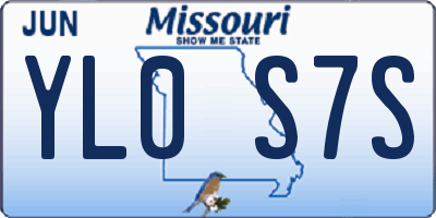 MO license plate YL0S7S