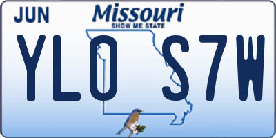 MO license plate YL0S7W