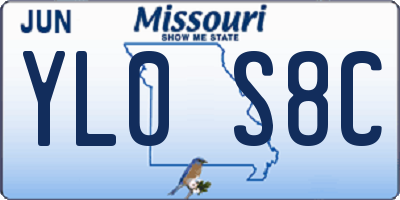 MO license plate YL0S8C