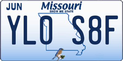MO license plate YL0S8F