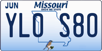 MO license plate YL0S8O