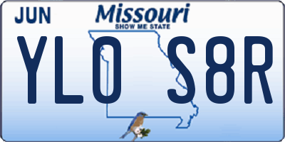MO license plate YL0S8R