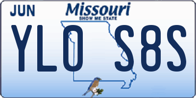 MO license plate YL0S8S