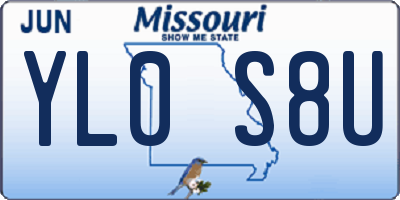 MO license plate YL0S8U