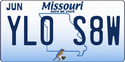 MO license plate YL0S8W
