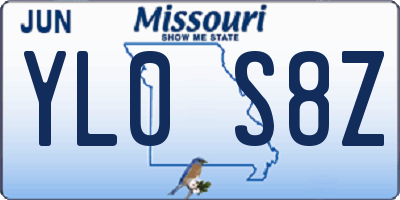 MO license plate YL0S8Z