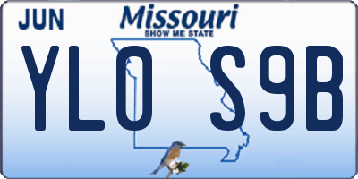 MO license plate YL0S9B