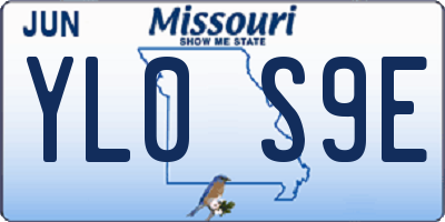 MO license plate YL0S9E