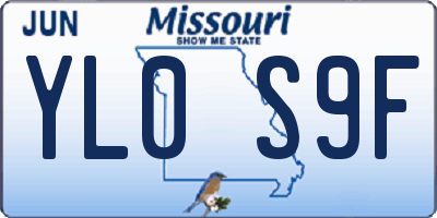 MO license plate YL0S9F