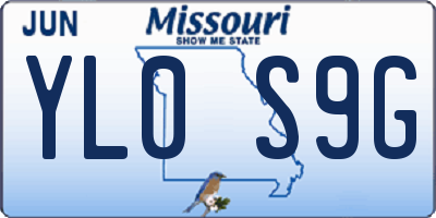 MO license plate YL0S9G