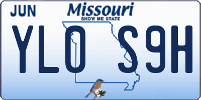 MO license plate YL0S9H