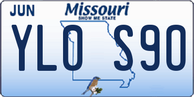 MO license plate YL0S9O