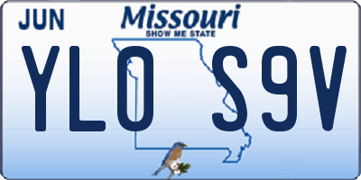 MO license plate YL0S9V