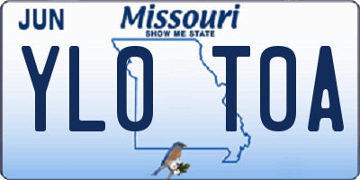 MO license plate YL0T0A