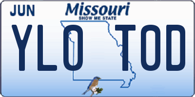 MO license plate YL0T0D