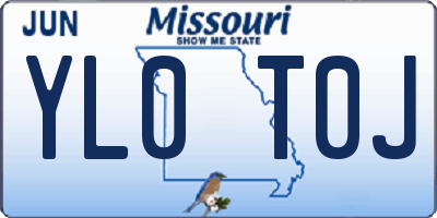 MO license plate YL0T0J