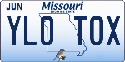 MO license plate YL0T0X