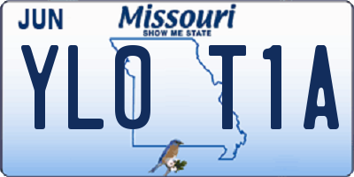 MO license plate YL0T1A
