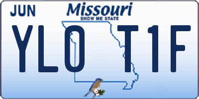 MO license plate YL0T1F