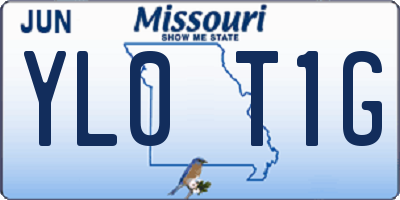 MO license plate YL0T1G