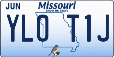 MO license plate YL0T1J