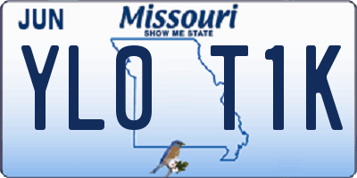 MO license plate YL0T1K