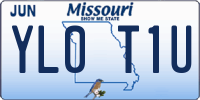 MO license plate YL0T1U