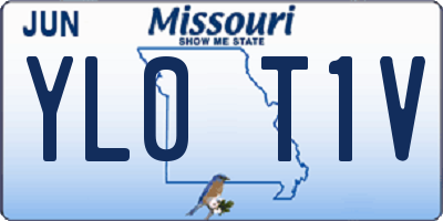 MO license plate YL0T1V