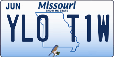 MO license plate YL0T1W